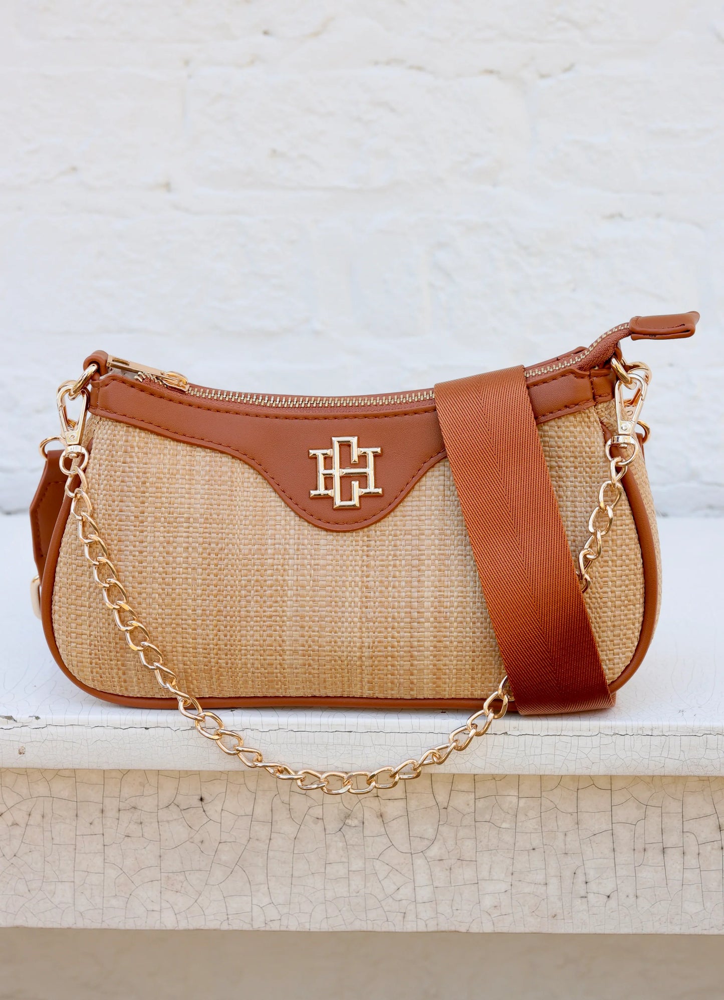 Caroline Hill Gianna Crossbody Natural Camel