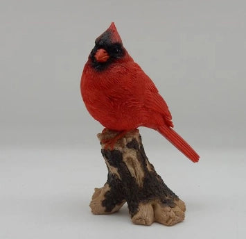 Graceful 8” Cardinal on Log Figurine