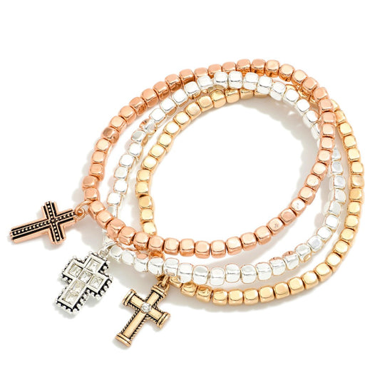 Carie Cross Trio Bracelet