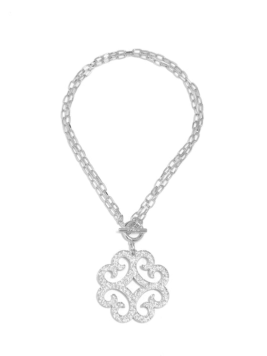 ZENZII Clover Pendant Necklace Silver