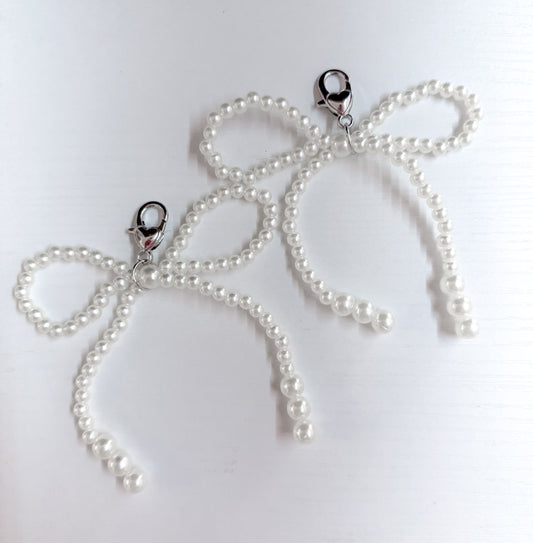 Pearl Bow Shoe Lace Charm
