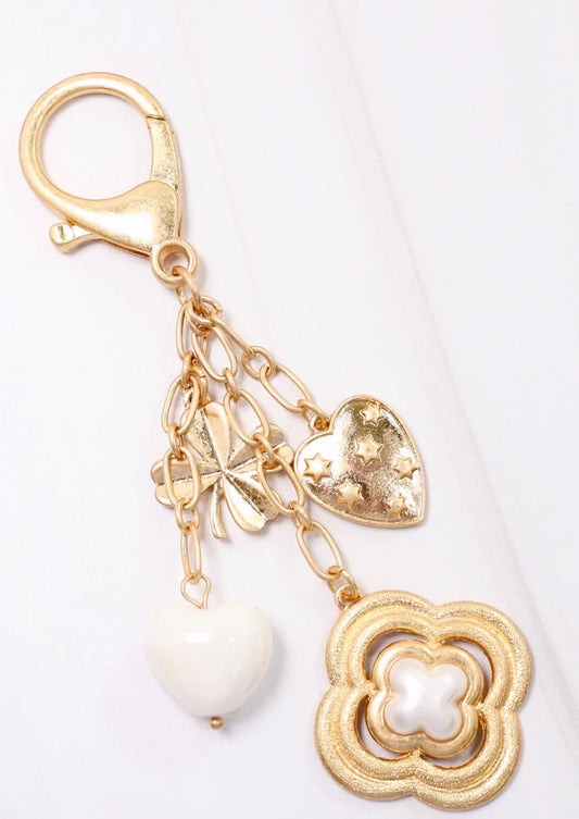 Caroline Hill Corina Clover Heart Bag Charm
