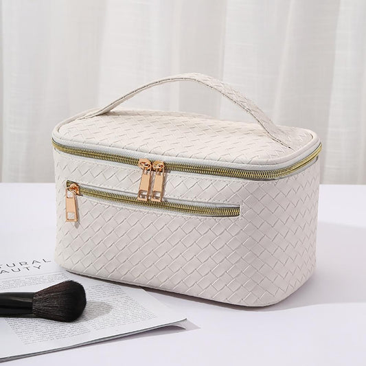 White Woven Makeup Bag