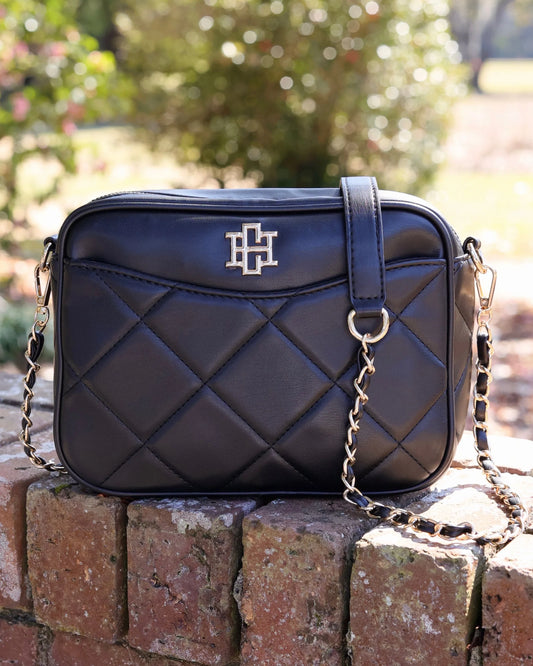 Caroline Hill Fiona Crossbody Black Quilted