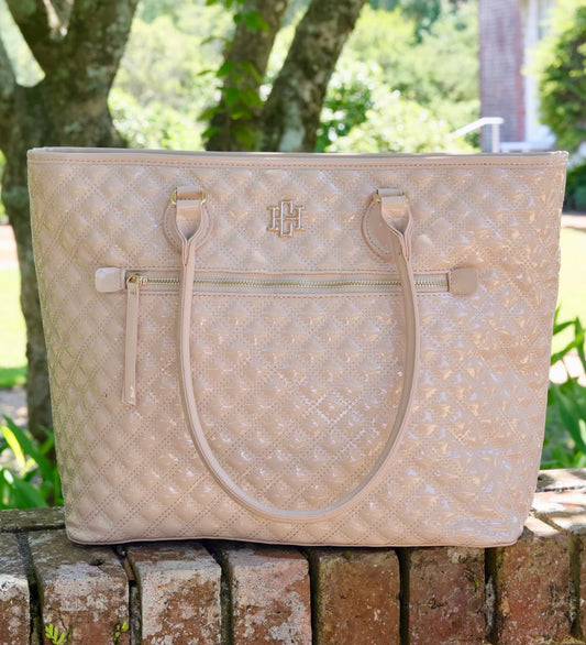 Caroline Hill Jayden Tote Nude Patent SQ