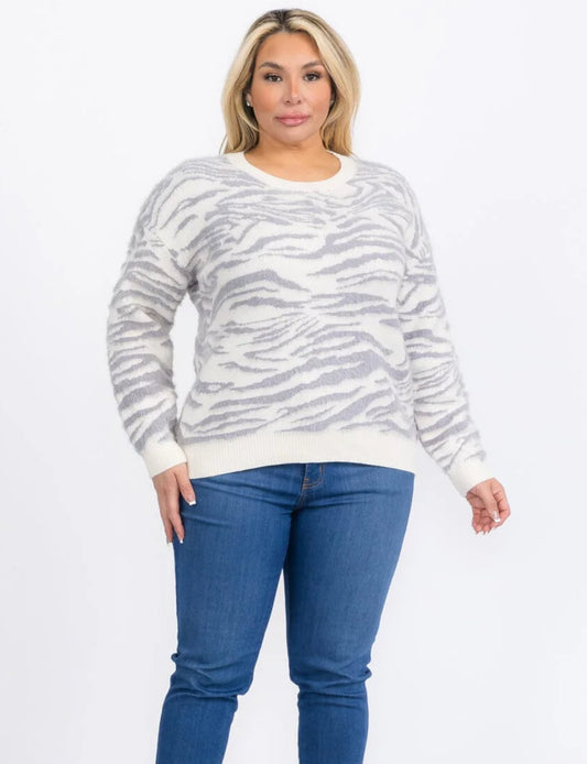Plus - Thea Zebra Sweater