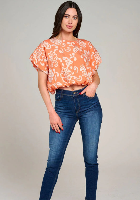 Harper Cropped Floral Blouse