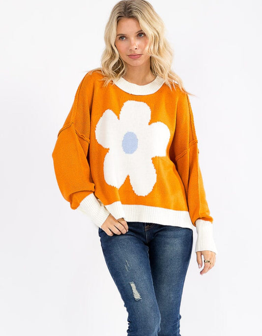 Maeve Flower Knit Sweater