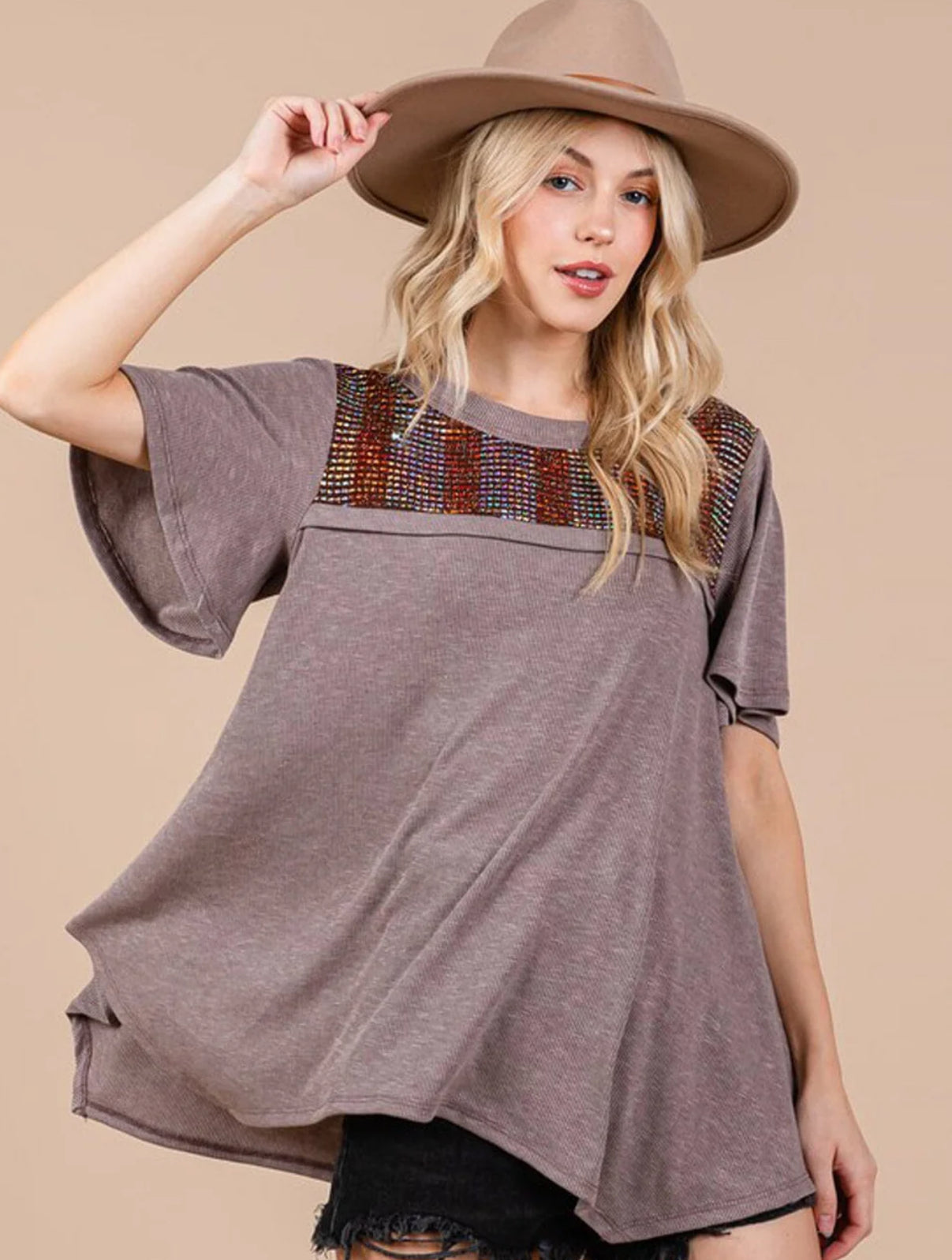 Britt Loose Fit Studded Top