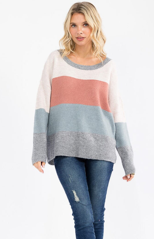 Claire Color Block Sweater