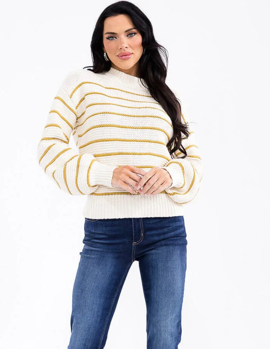 Trisha Striped Buttoned Sweater