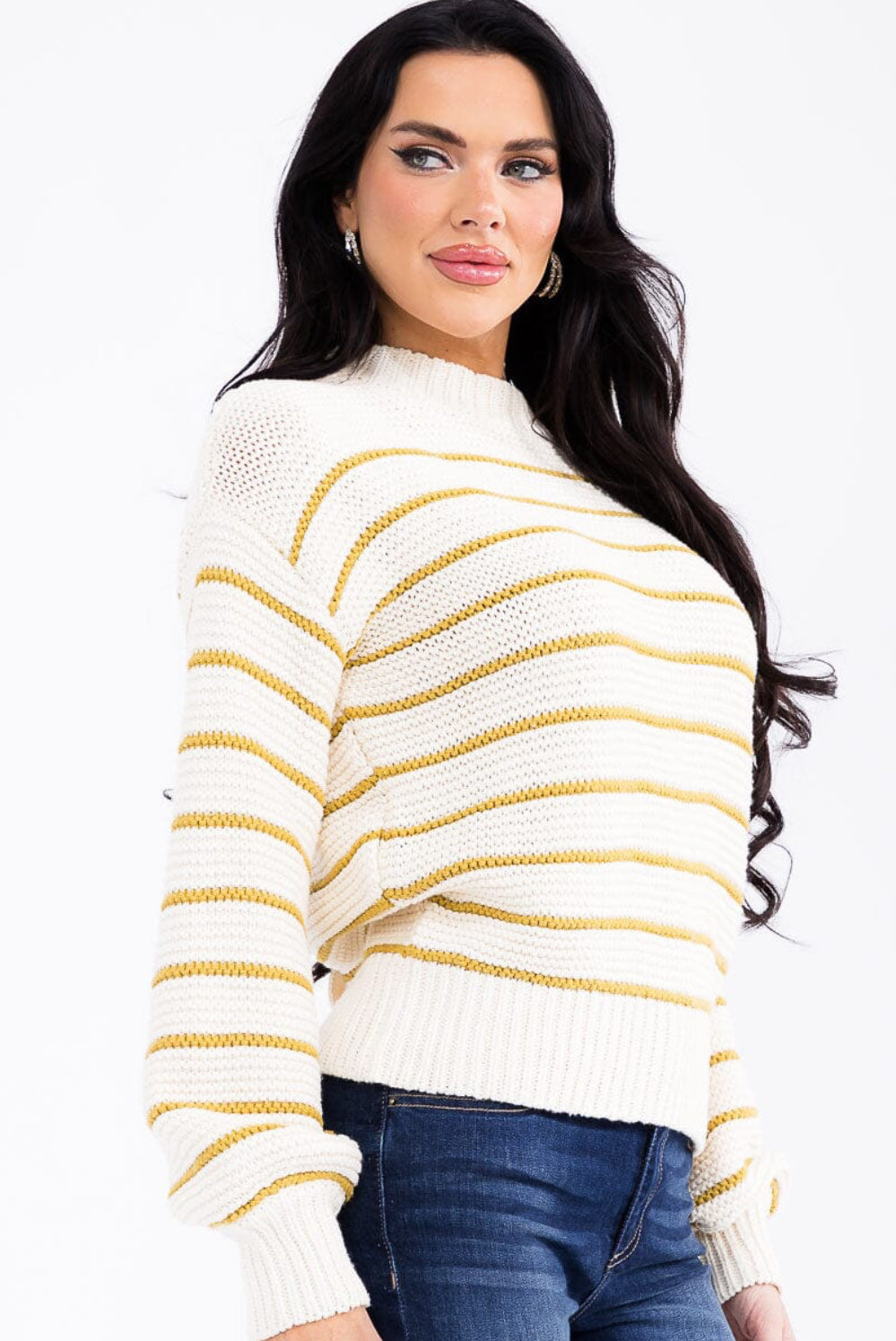 Trisha Striped Buttoned Sweater