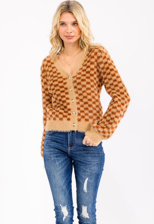 Rory Checkered Cardigan