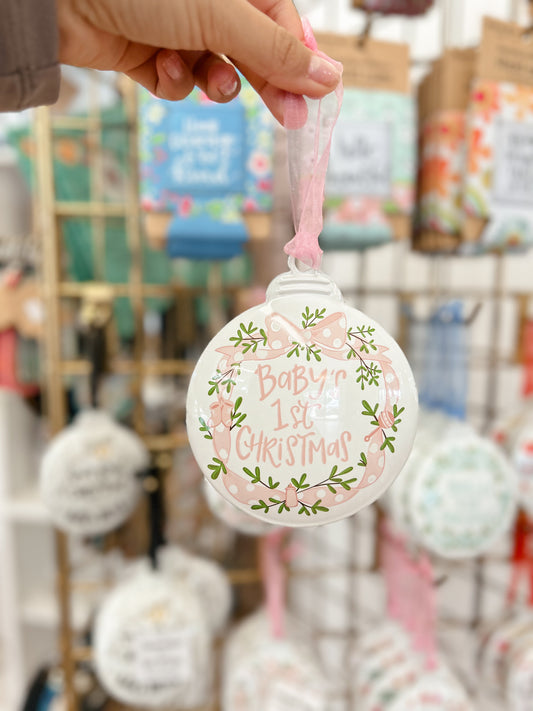 Baby’s 1st Christmas Ornament - Pink