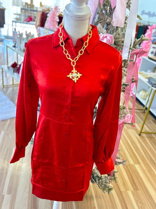 Red Satin Dress