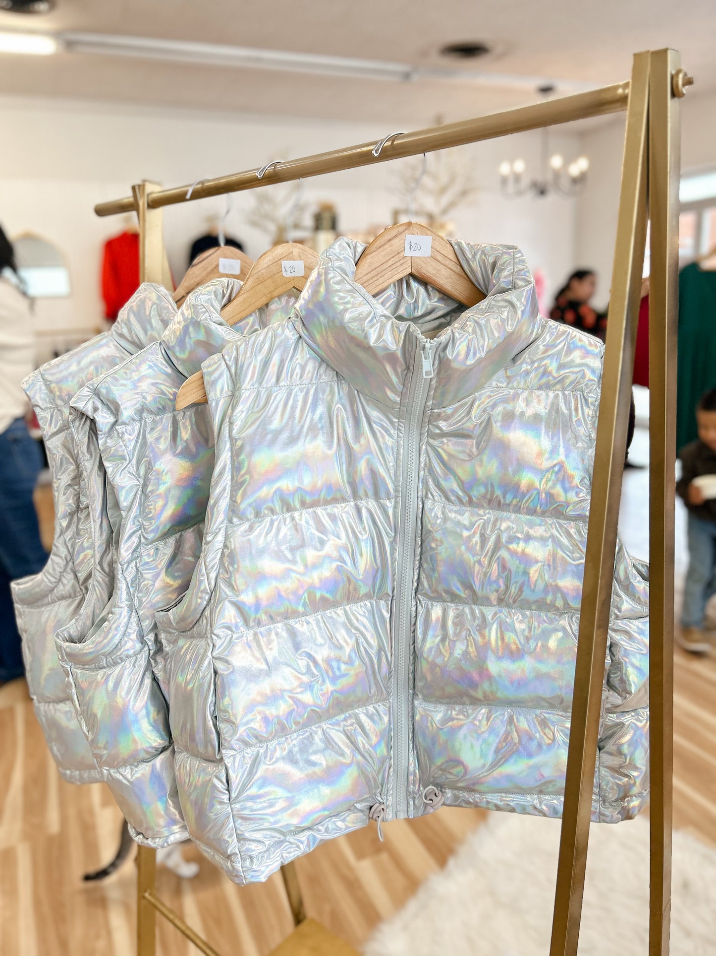 Holographic Puffer Vest