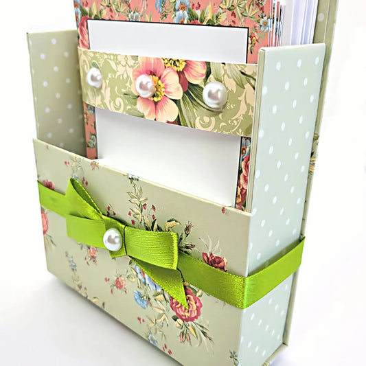 42-Pc Stationery Gift Box Set W/Reusable Desktop Organizer - light green