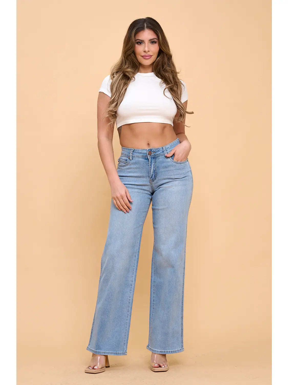Kylie Stretchy Wide Leg Jeans