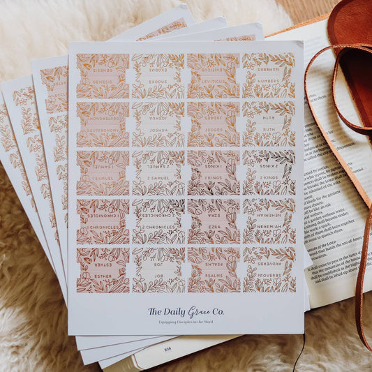 The Daily Grace Gold Foil Bible Tabs - Dusty Pink