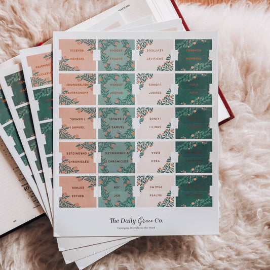 The Daily Grace Co. Mint Floral Bible Tabs