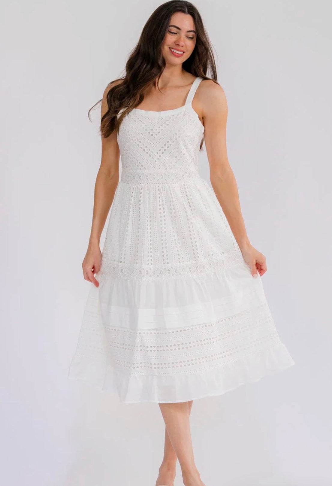 Alyse Eyelet Midi Dress