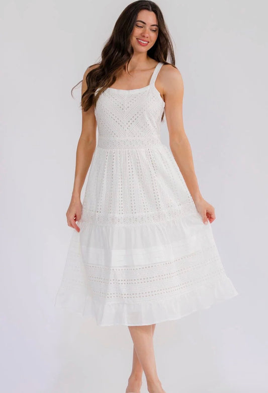 Alyse Eyelet Midi Dress