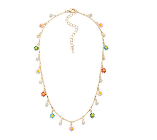 Bria Flower Charm Necklace