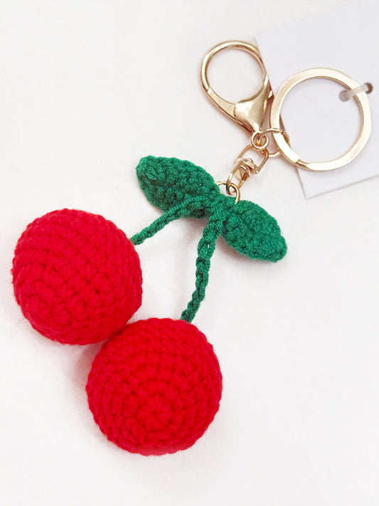 Hand Made Crochet Cherry Key Chain