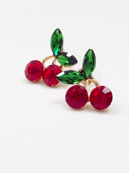 Cherry Rhinestone Earrings