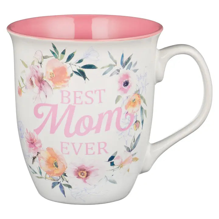 Best Mom Ever Mug - White Floral