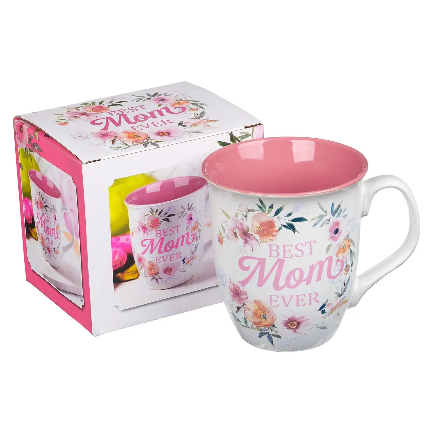 Best Mom Ever Mug - White Floral