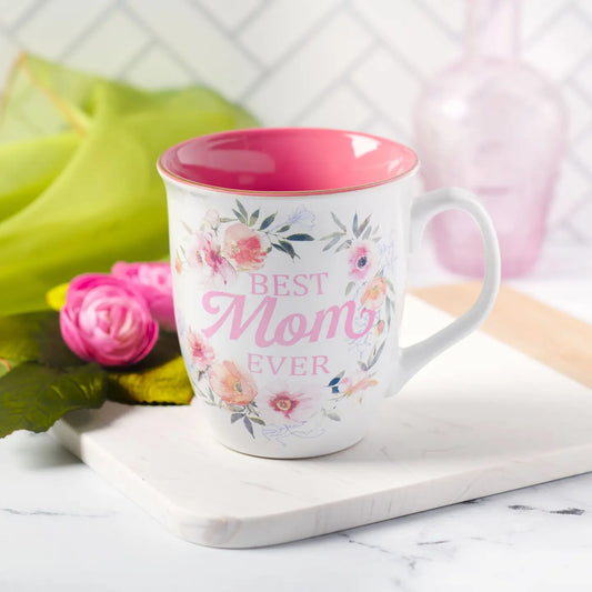 Best Mom Ever Mug - White Floral