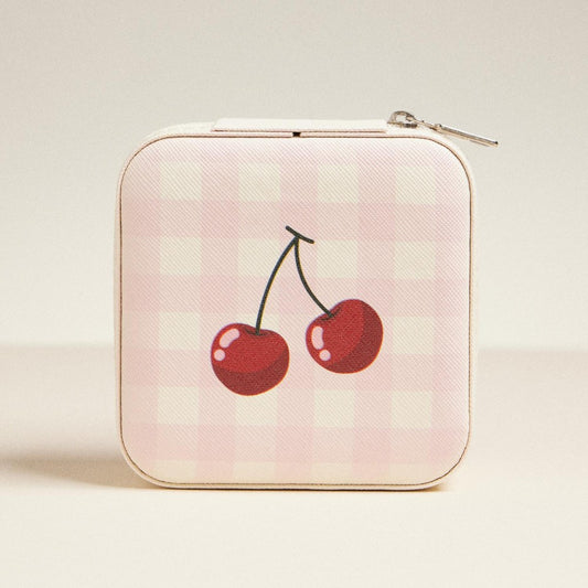 Plaid Cherries Jewelry Box