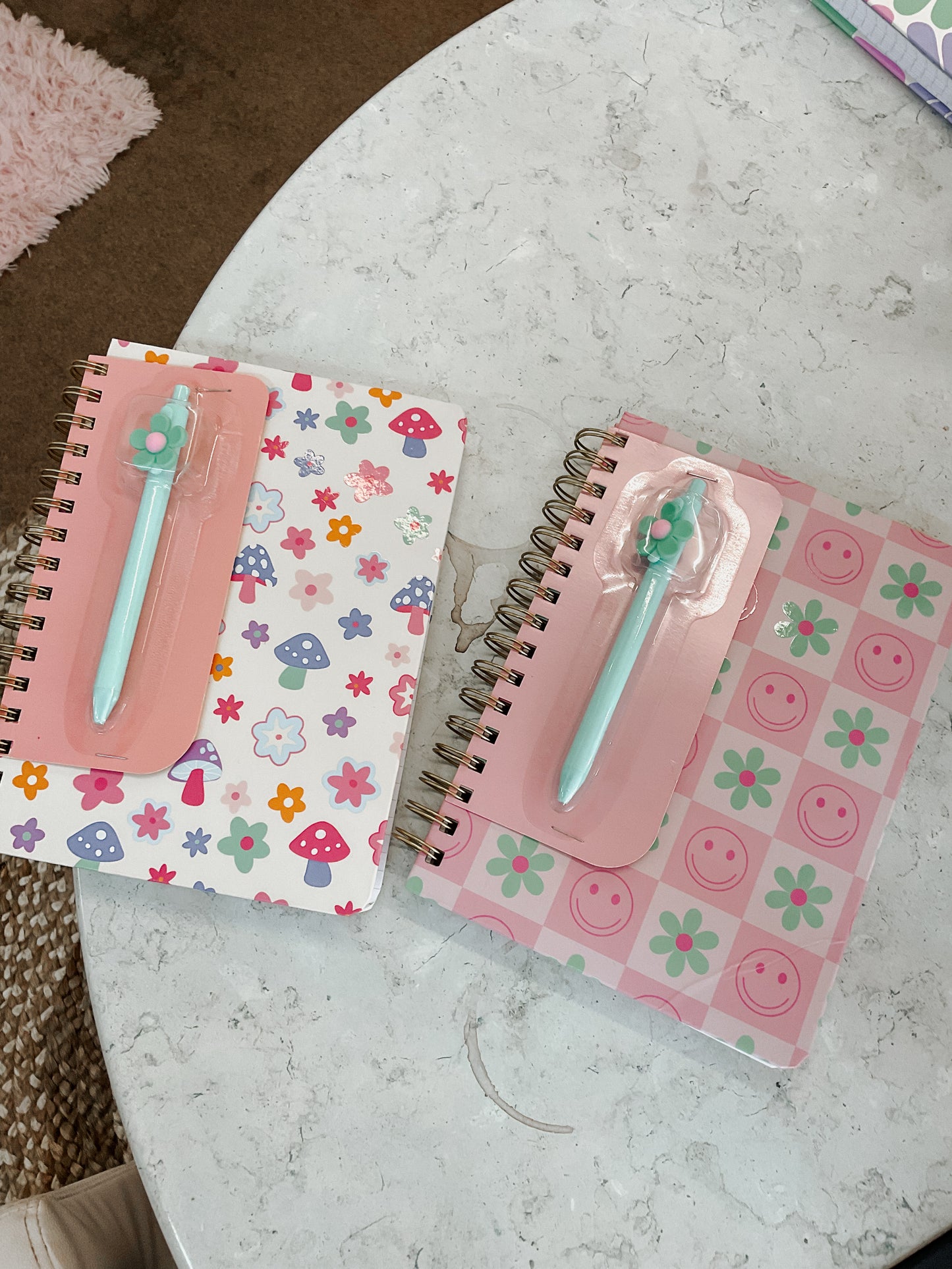 Notebook with Flower Pen