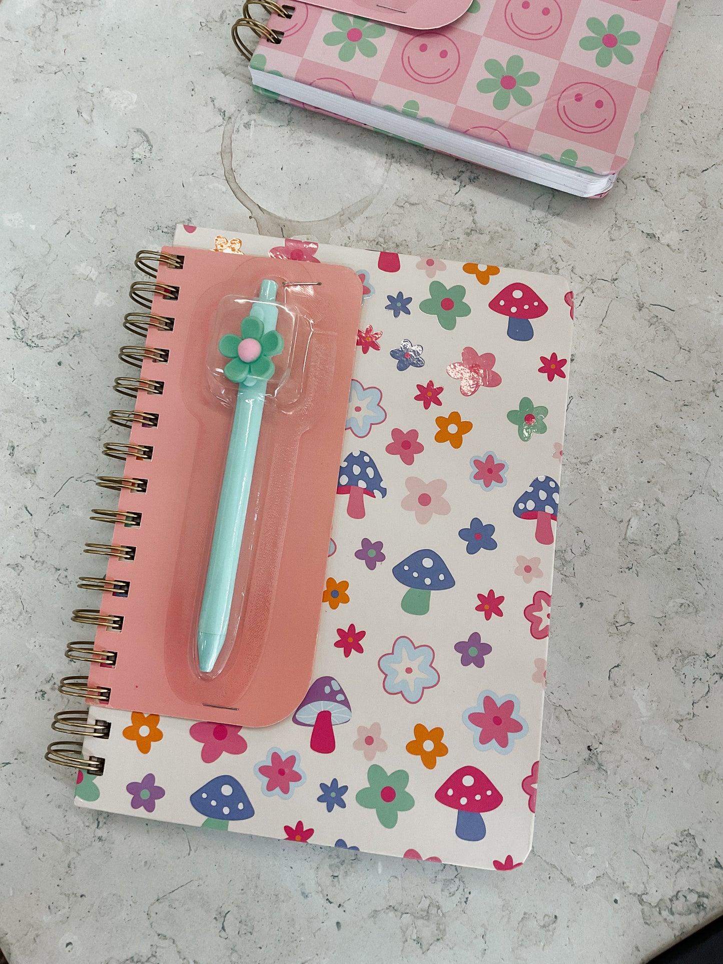 Notebook with Flower Pen