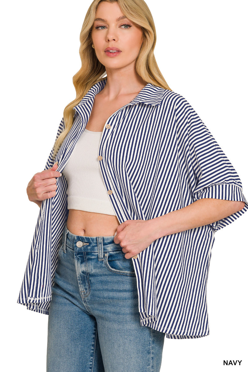 Olivia Striped Button Down