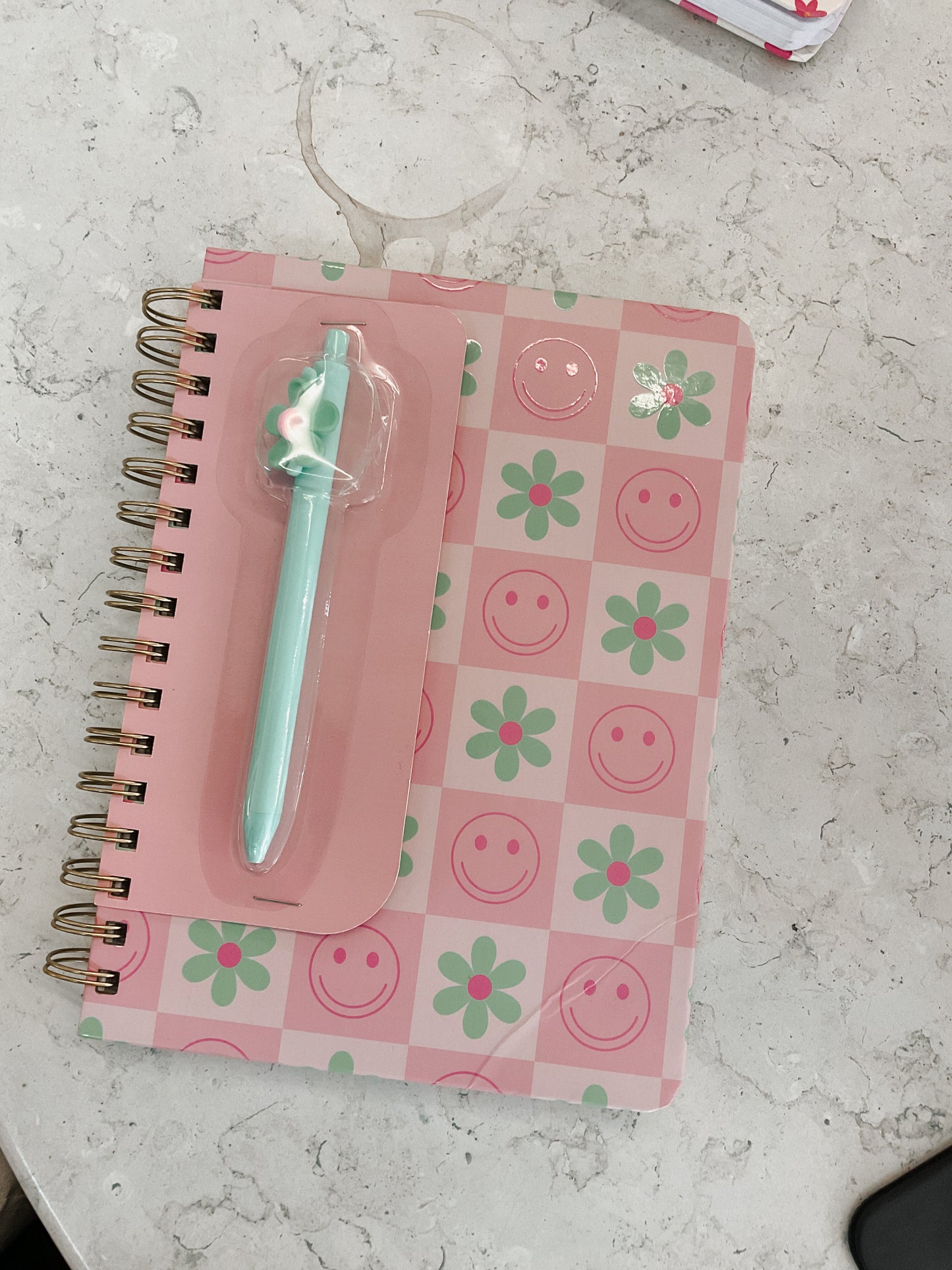 Notebook with Flower Pen