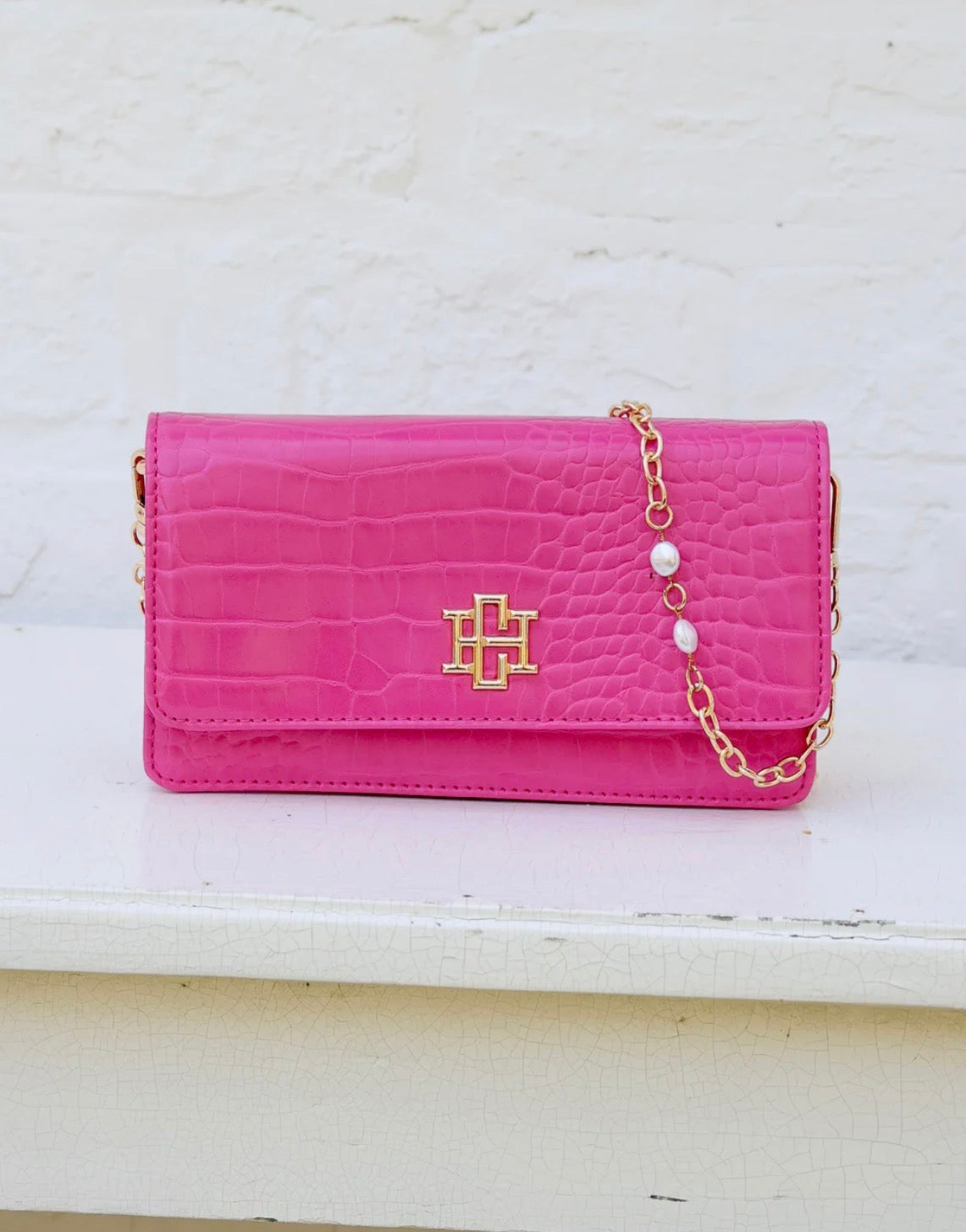 Caroline Hill - Brynleigh Clutch Crossbody Hot Pink EC
