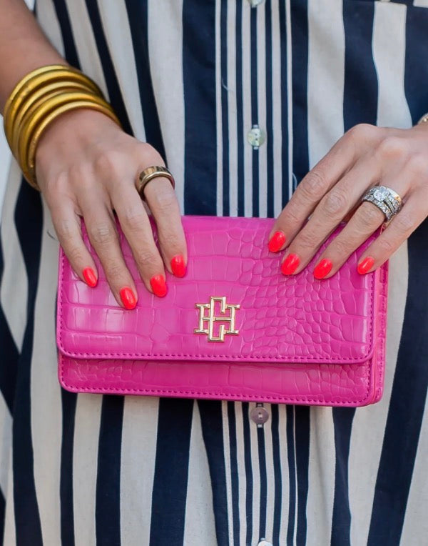Caroline Hill - Brynleigh Clutch Crossbody Hot Pink EC
