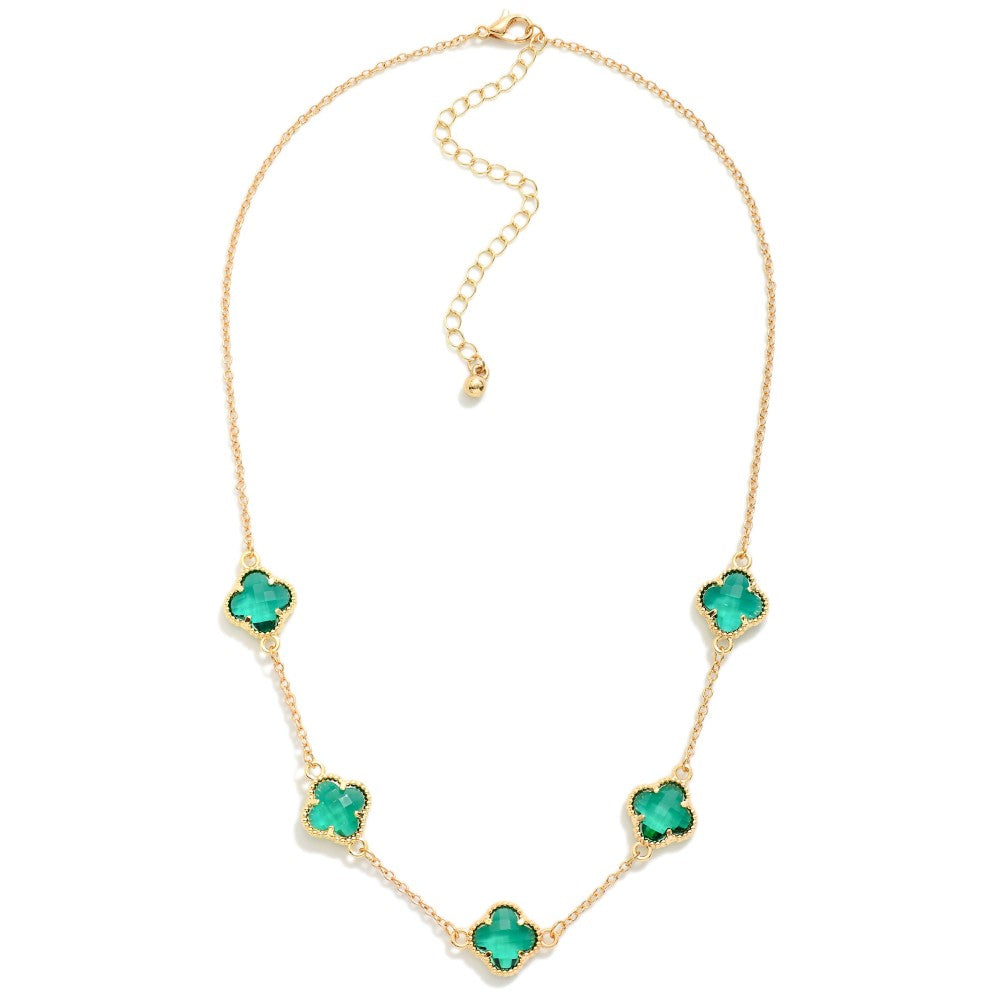 Libby Mini Green Clover Necklace