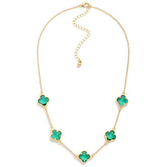 Libby Mini Green Clover Necklace