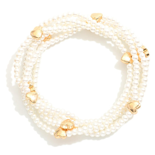 Britt Pearl Heart Bracelet Bundle