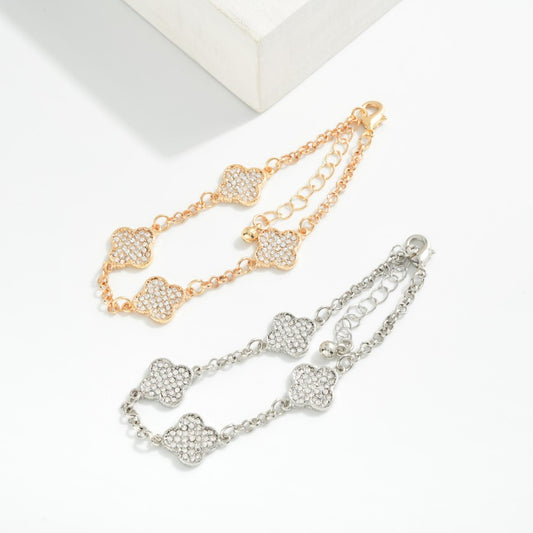Wynn Rhinestone Clover Bracelets
