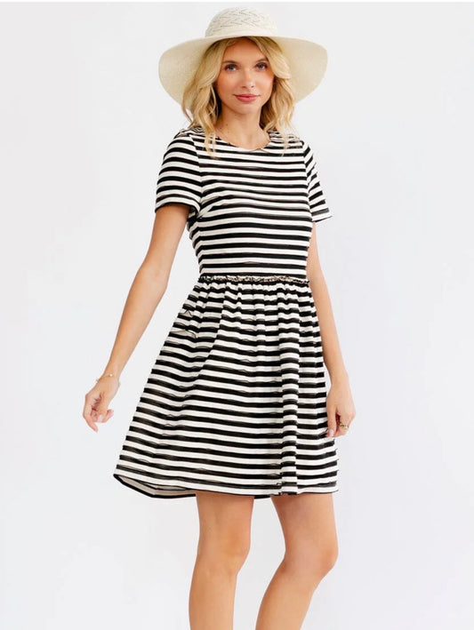 Marcy Striped Mini Dress