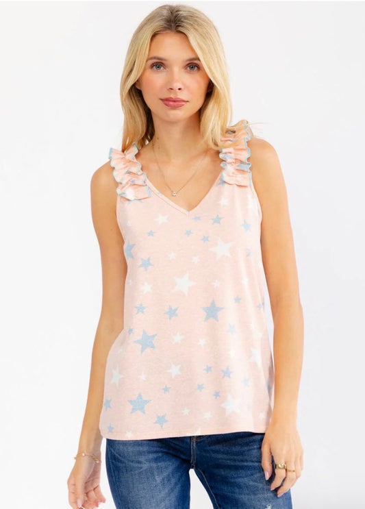 Linda Ruffle V-Neck Top