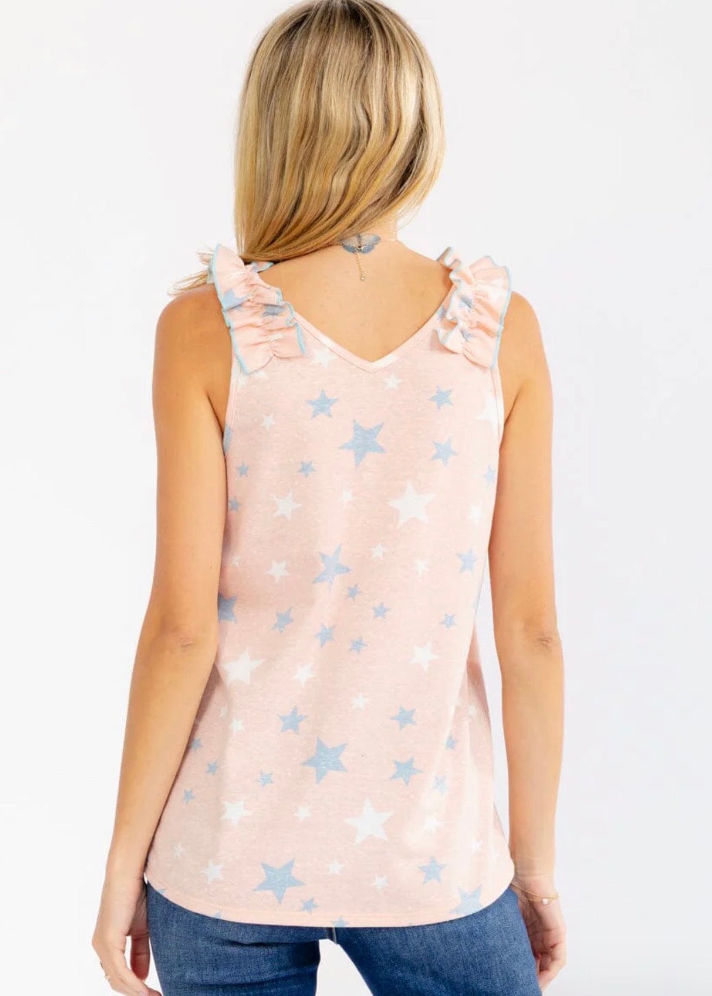 Linda Ruffle V-Neck Top