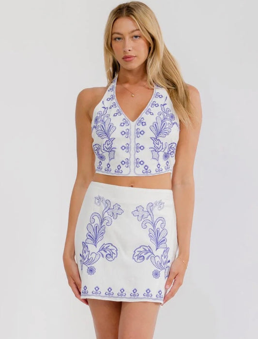 Sienna Halter Top Mini Skirt Set