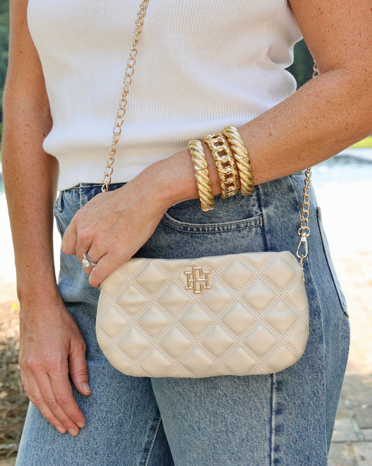 Caroline Hill Livi Crossbody Pearl Quilted
