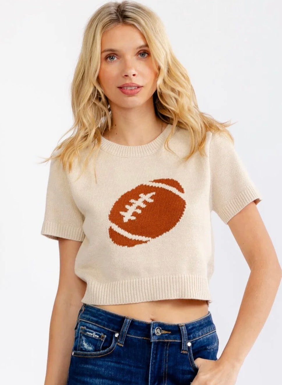 Football Sweater Crop Top