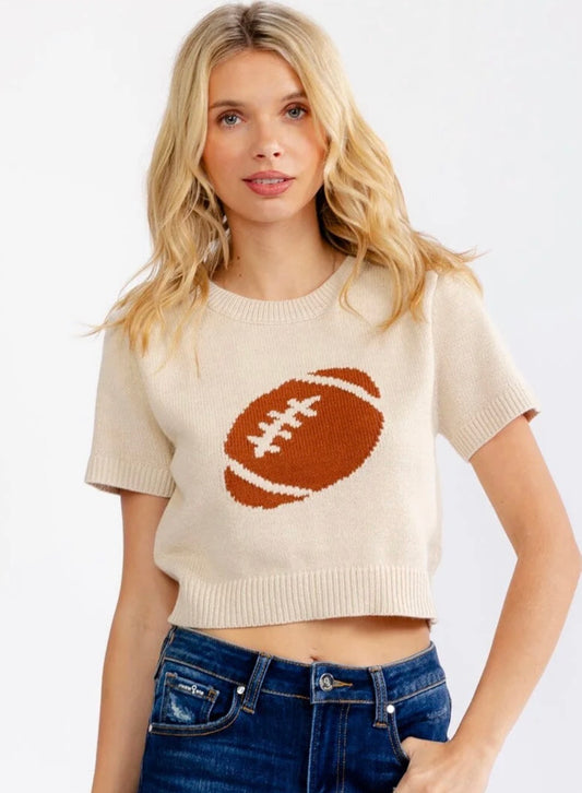 Football Sweater Crop Top